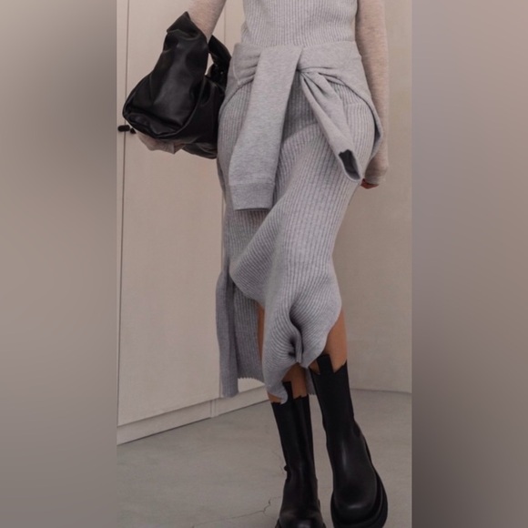 NWT NakedCashmere Emilia grey knit midi dress - Picture 5 of 14